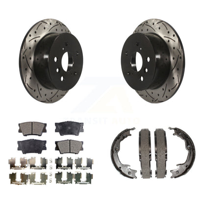Kit de plaquettes semi-métalliques et de patins de stationnement pour disques arrière percés et fendus