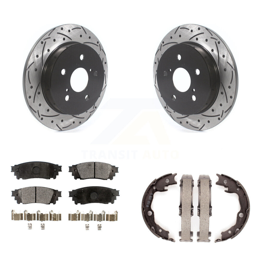Kit de chaussures de stationnement à disques arrière percés et à fentes, plaquettes semi-métalliques, pour RAV