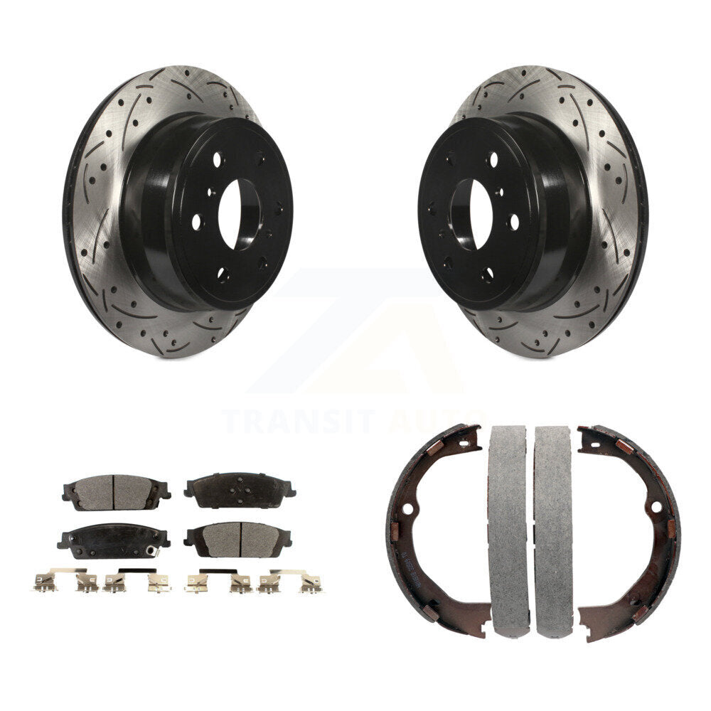 Kit de chaussures de stationnement à disques arrière percés et à fentes, plaquettes semi-métalliques, pour GMC