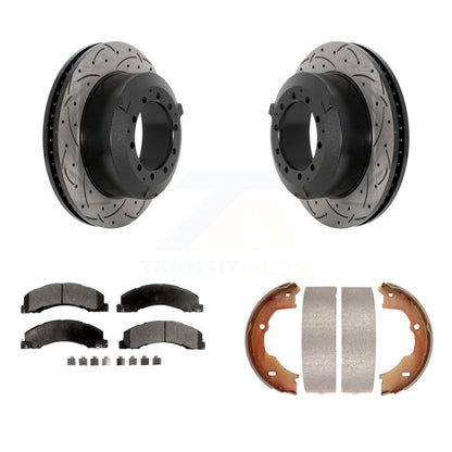Kit de chaussures de stationnement à disques arrière percés et à fentes, plaquettes semi-métalliques, pour Ram