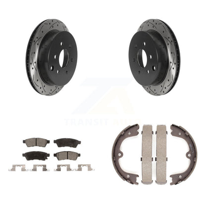 Kit de plaquettes semi-métalliques et de patins de stationnement pour disques arrière percés et fendus
