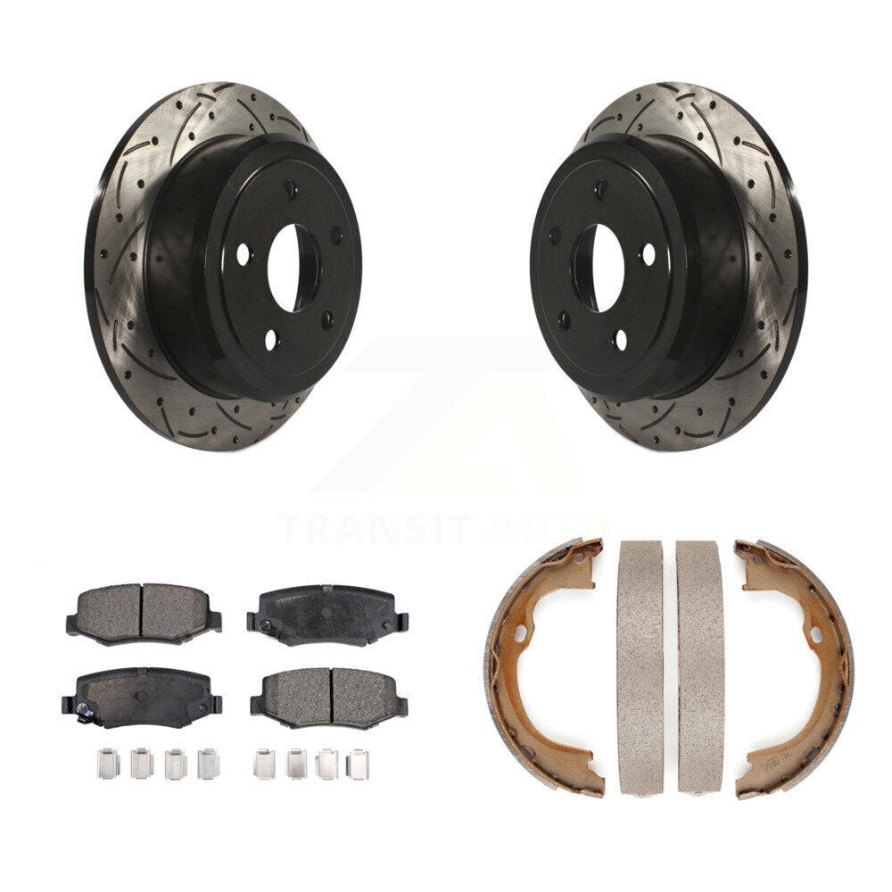 Kit de chaussures de stationnement à disques arrière percés et à fentes, plaquettes semi-métalliques, pour Jee