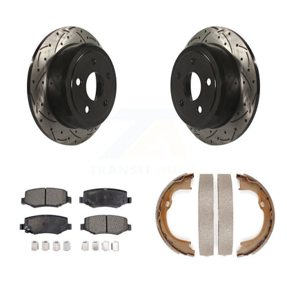 Kit de chaussures de stationnement à disques arrière percés et à fentes, plaquettes semi-métalliques, pour Jee