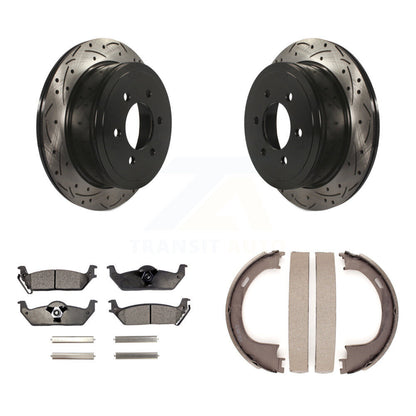 Kit de chaussures de stationnement à disques arrière, Rotors percés et fendus, plaquettes semi-métalliques