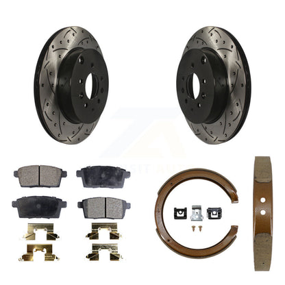 Kit de plaquettes semi-métalliques et de patins de stationnement pour disques arrière percés et fendus