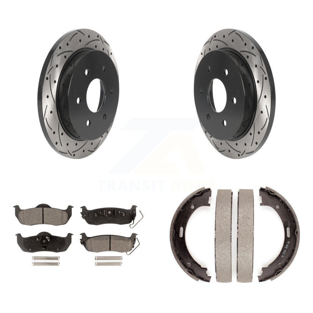 Kit de chaussures de stationnement à disques arrière percés et à fentes, plaquettes semi-métalliques, pour QX5