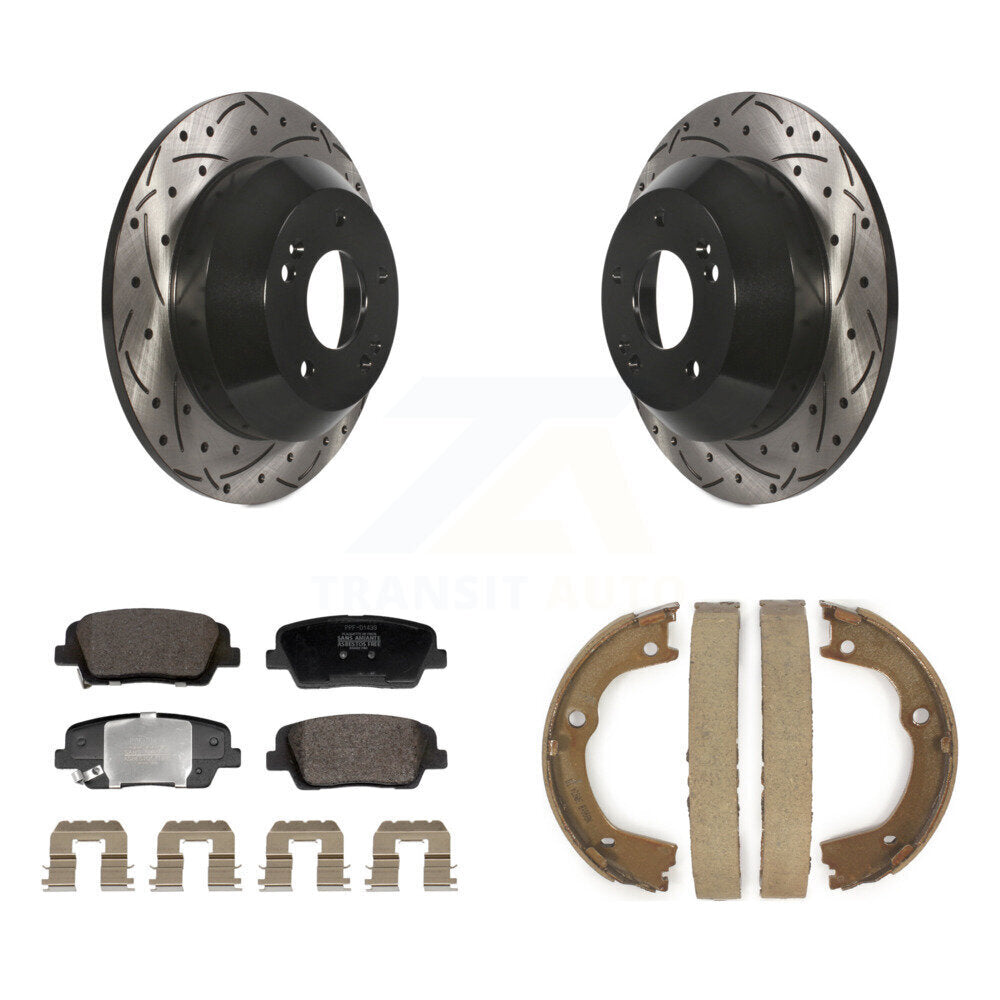 Kit de chaussures de stationnement à disques arrière percés et à fentes, plaquettes semi-métalliques, pour Fe