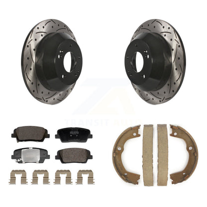 Kit de chaussures de stationnement à disques arrière percés et à fentes, plaquettes semi-métalliques, pour Fe