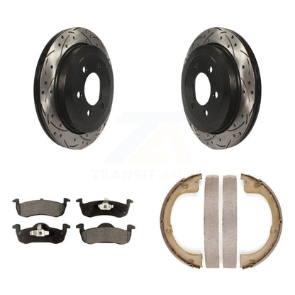 Kit de chaussures de stationnement à disques arrière, Rotors percés et fendus, plaquettes semi-métalliques