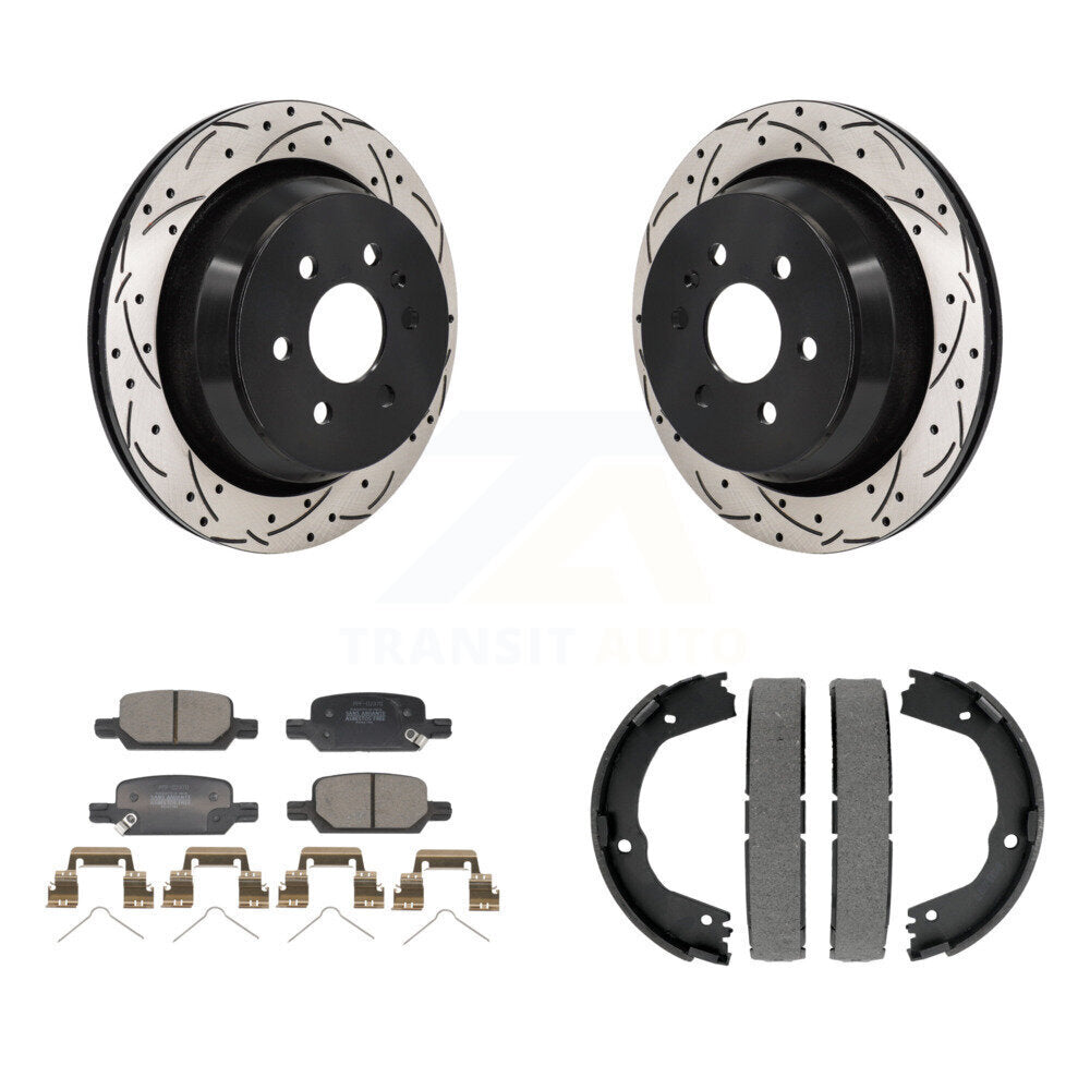 Kit de chaussures de stationnement à disques arrière percés et à fentes, plaquettes semi-métalliques, pour GMC