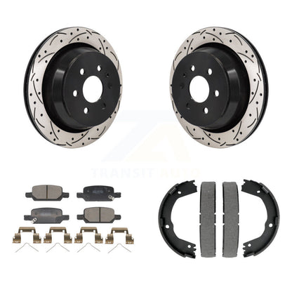 Kit de chaussures de stationnement à disques arrière percés et à fentes, plaquettes semi-métalliques, pour GMC
