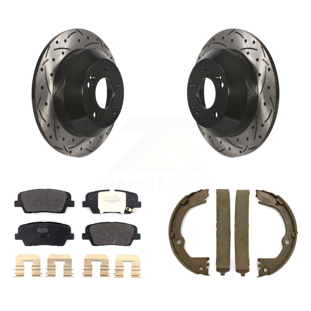 Kit de chaussures de stationnement à disques arrière percés et à fentes, plaquettes semi-métalliques, pour Fe