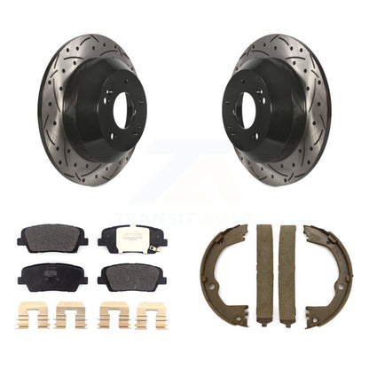 Kit de chaussures de stationnement à disques arrière percés et à fentes, plaquettes semi-métalliques, pour Fe