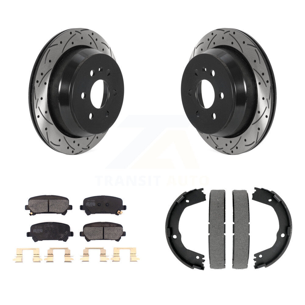 Kit de chaussures de stationnement à disques arrière percés et à fentes, plaquettes semi-métalliques, pour GMC