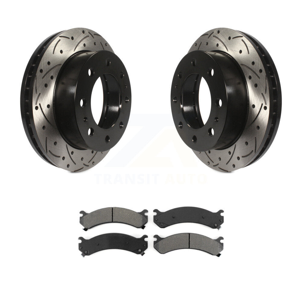 Kit de plaquettes semi-métalliques de Rotor de frein de fente de forage avant pour GMC Chevrolet Sierra 250