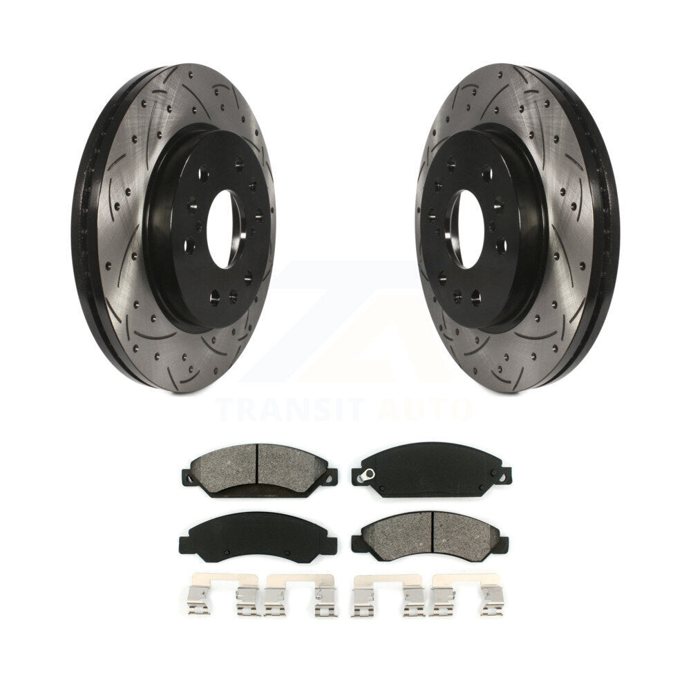 Kit de plaquettes semi-métalliques de Rotor de frein à fente avant percée pour Chevrolet Avalanche GM