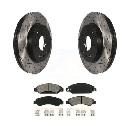 Kit de plaquettes semi-métalliques de Rotor de frein à fente avant percée pour Chevrolet Avalanche GM