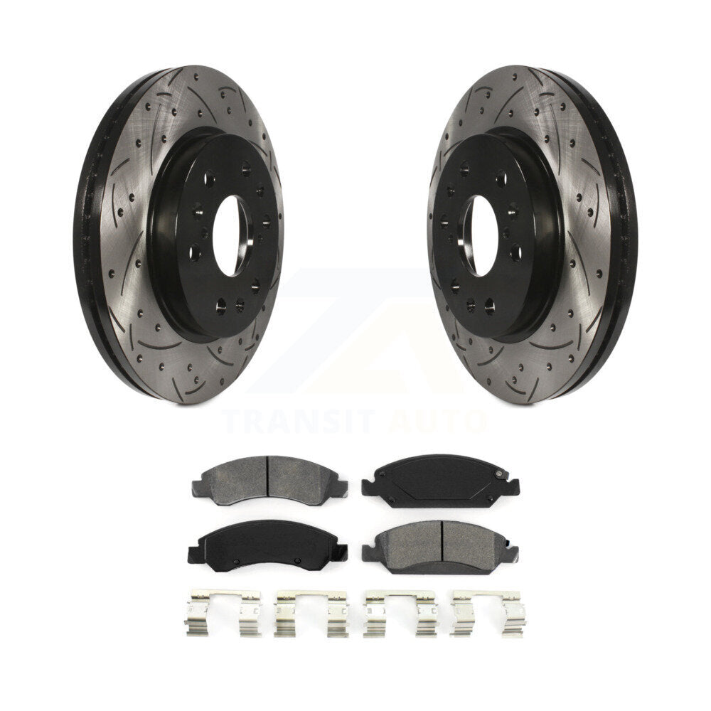 Kit de plaquettes semi-métalliques de Rotor de frein de fente de forage avant pour GMC Sierra 1500 Chevrole