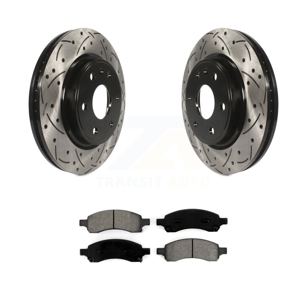 Kit de plaquettes de frein semi-métalliques, Rotors de frein à fente avant pour GMC Acadia Buick Enclav