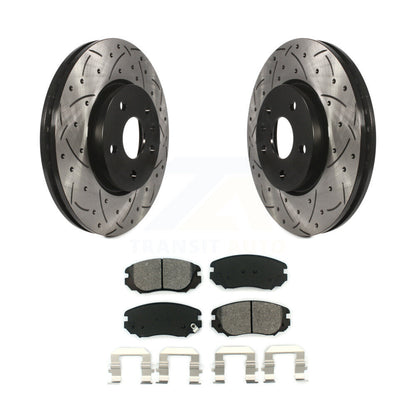Rotor de frein à fente percée avant et Kit de plaquettes semi-métalliques pour Chevrolet Equinox GM