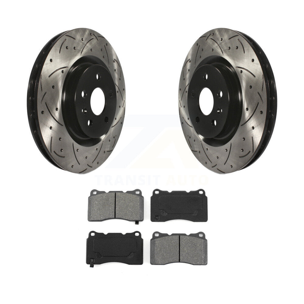 Rotors de frein à fente avant percés, Kit de plaquettes semi-métalliques pour Pontiac G8 Buick Rega