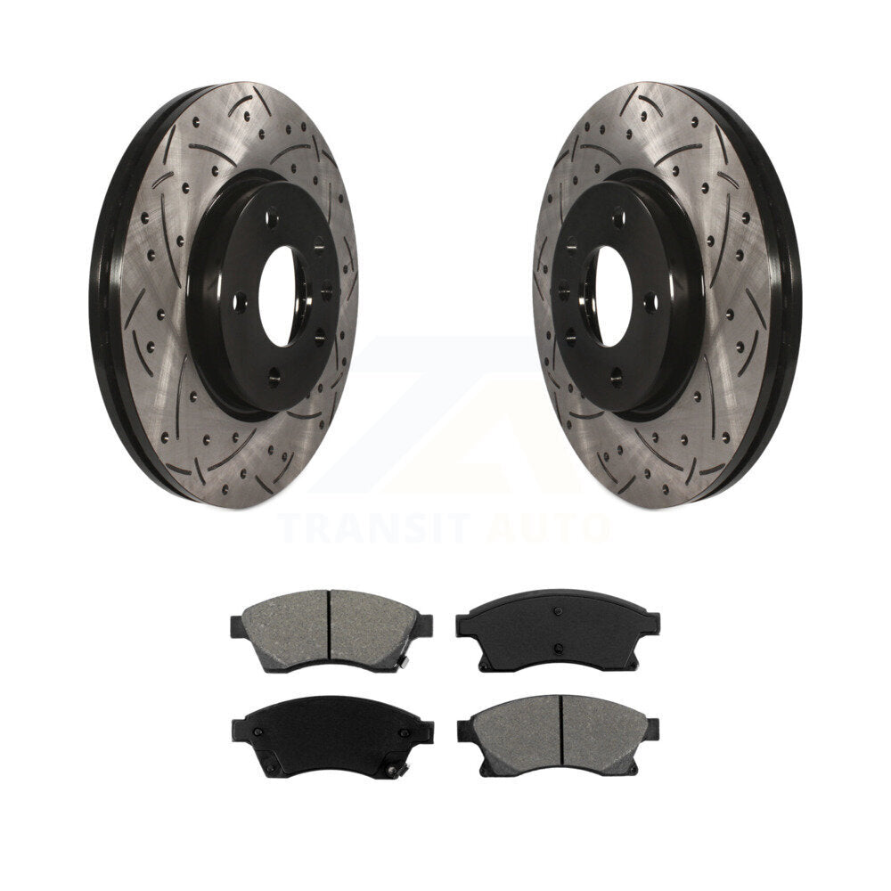 Rotors de frein à fente avant percés, Kit de plaquettes semi-métalliques pour Buick Veran 2012 – 2013