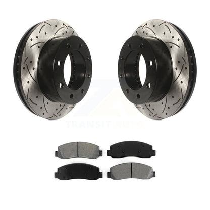 Rotor de frein à fente percée avant et Kit de plaquettes semi-métalliques pour Ford F-250 Super Dut