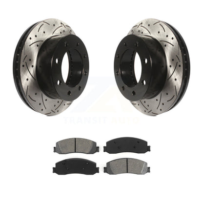 Kit de plaquettes semi-métalliques de Rotor de frein de fente de forage avant pour Ford F-350 Super Duty 4W