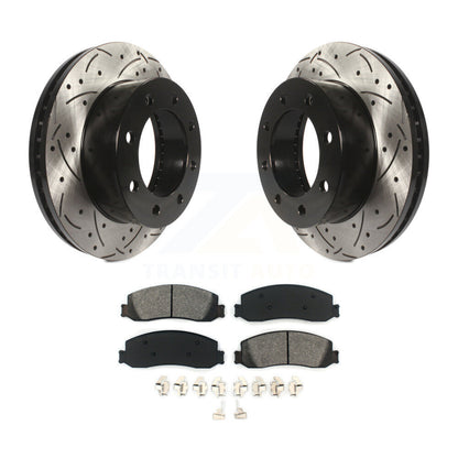 Kit de plaquettes semi-métalliques de Rotor de frein de fente de forage avant pour Ford F-250 Super Duty 4W