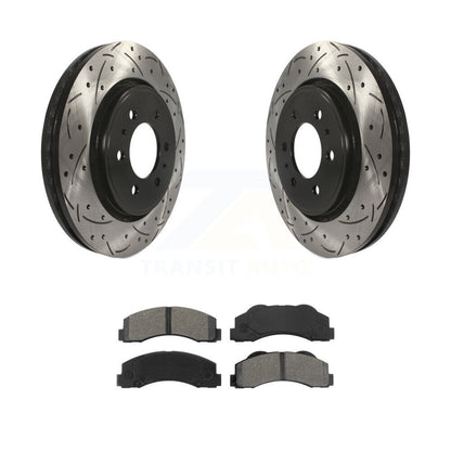 Rotor de frein à fente percée avant et Kit de plaquettes semi-métalliques pour Ford F-150 Expeditio