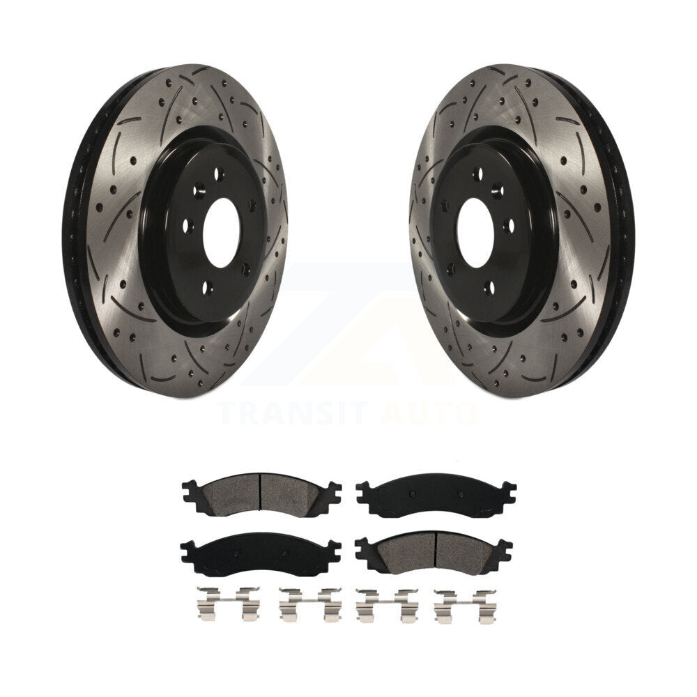 Kit de plaquettes semi-métalliques pour Rotor de frein, fente de perçage avant, pour Ford Taurus SH 2010 – 2012