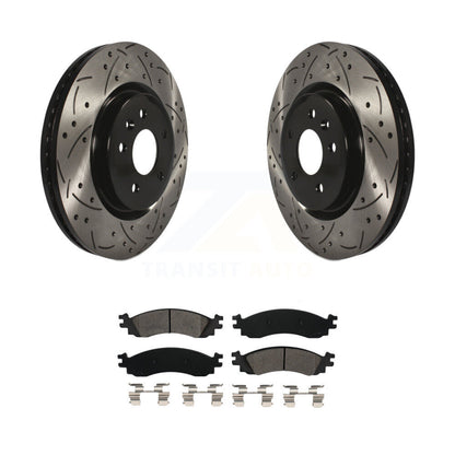 Kit de plaquettes semi-métalliques pour Rotor de frein, fente de perçage avant, pour Ford Taurus SH 2010 – 2012