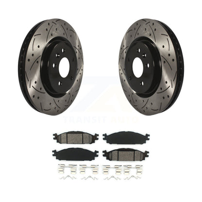 Kit de plaquettes semi-métalliques de Rotor de frein de fente de forage avant pour Ford Explorer Flex Tauru