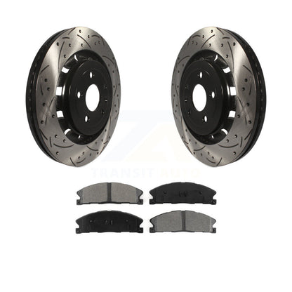 Kit de plaquettes semi-métalliques de Rotor de frein de fente de forage avant pour Ford Explorer Flex Tauru