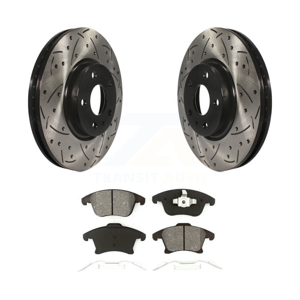 Kit de plaquettes semi-métalliques de Rotor de frein à fente avant percée, pour Ford Fusion Lincoln MK