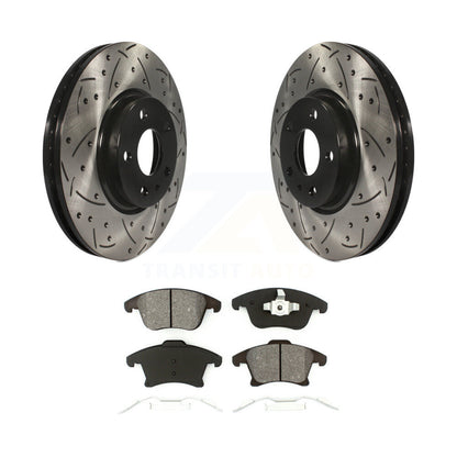 Kit de plaquettes semi-métalliques de Rotor de frein à fente avant percée, pour Ford Fusion Lincoln MK