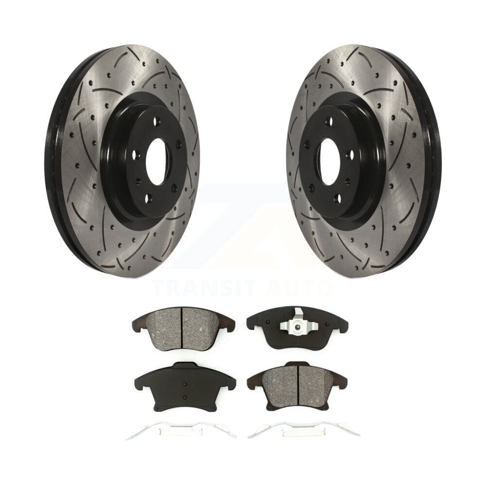 Kit de plaquettes semi-métalliques de Rotor de frein à fente avant percée, pour Ford Fusion Lincoln MK