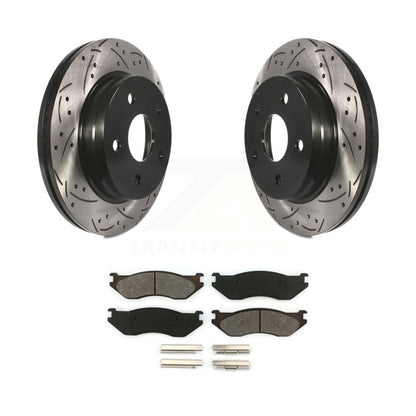Rotors de frein à fente avant percés, Kit de plaquettes semi-métalliques pour Dodge Ram 1500 Durang
