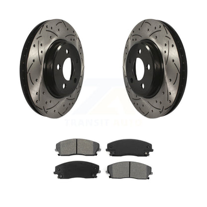 Kit de plaquettes semi-métalliques de Rotor de frein de fente de forage avant pour Dodge Chrysler 300 Magnu