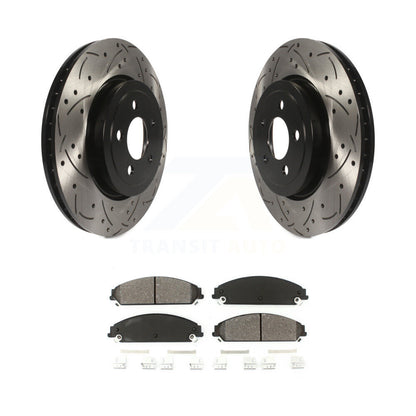 Kit de plaquettes semi-métalliques de Rotor de frein de fente de forage avant pour Dodge Chrysler 300 Magnu