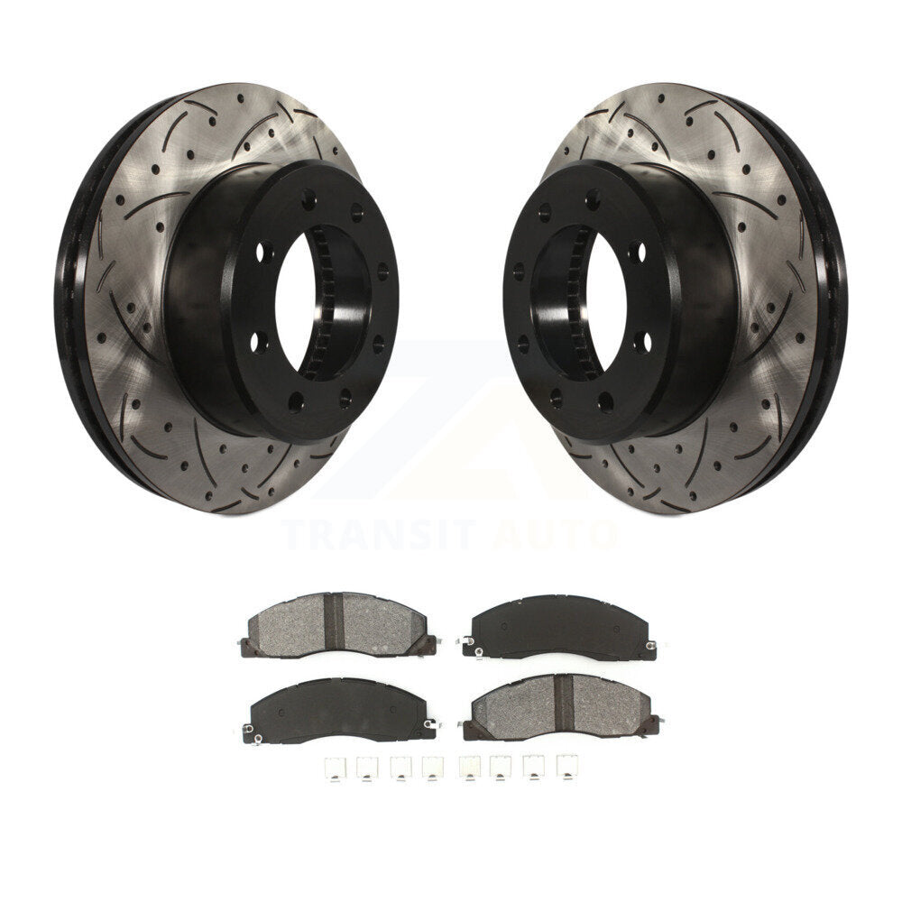 Rotors de frein à fente avant, Kit de plaquettes semi-métalliques pour Ram 3500 2500 1500 Dodge