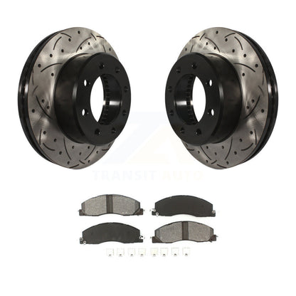 Rotors de frein à fente avant, Kit de plaquettes semi-métalliques pour Ram 3500 2500 1500 Dodge