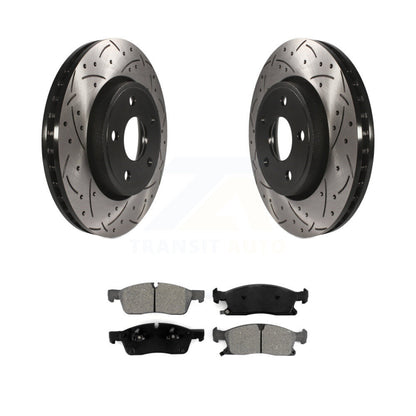 Kit de plaquettes semi-métalliques de Rotor de frein de fente de forage avant pour Jeep Grand Cherokee Dodg
