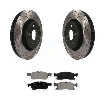 Kit de plaquettes semi-métalliques de Rotor de frein de fente de forage avant pour Jeep Grand Cherokee Dodg