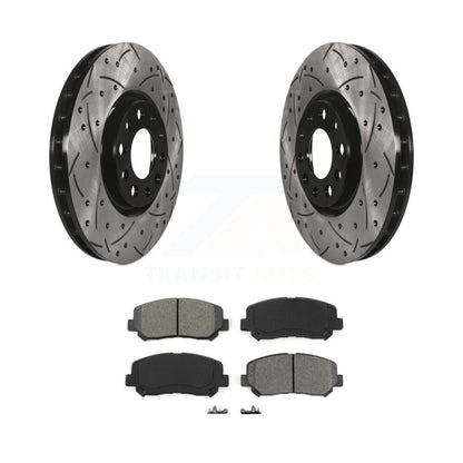 Kit de plaquettes semi-métalliques de Rotor de frein à fente avant percée pour Chrysler 200 Dodge Dar