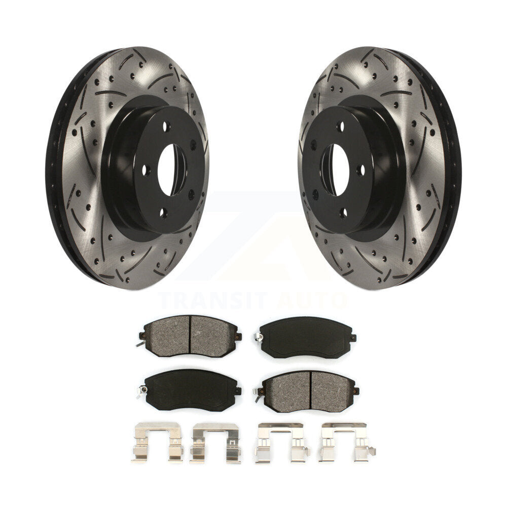 Kit de plaquettes semi-métalliques de Rotor de frein de fente de forage avant pour Subaru Impreza Scion FR-