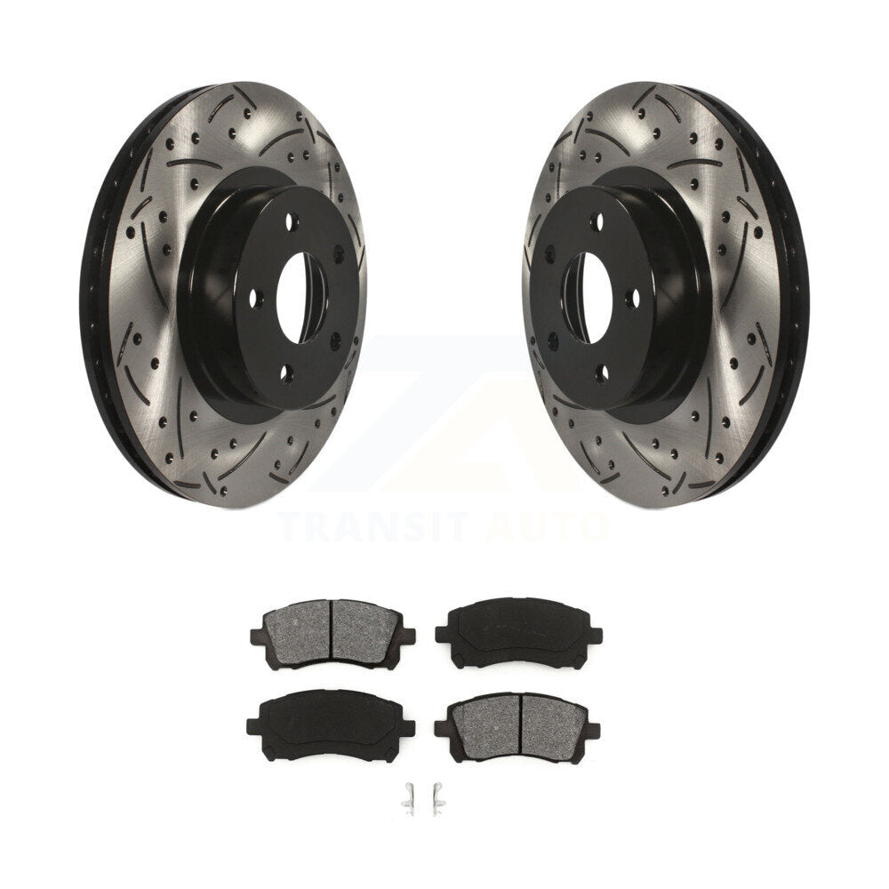Rotors de frein à fente avant percés, Kit de plaquettes semi-métalliques pour Subaru Forester Legac