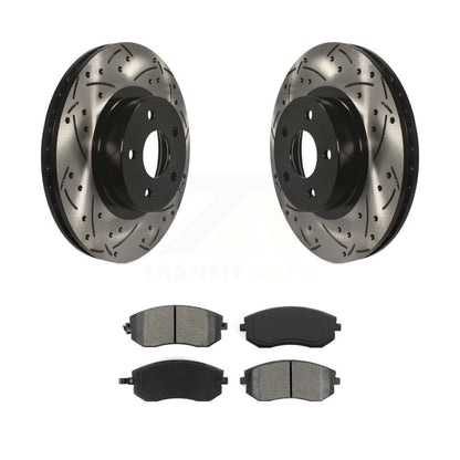 Rotor de frein à fente percée avant et Kit de plaquettes semi-métalliques pour Subaru Impreza Legac