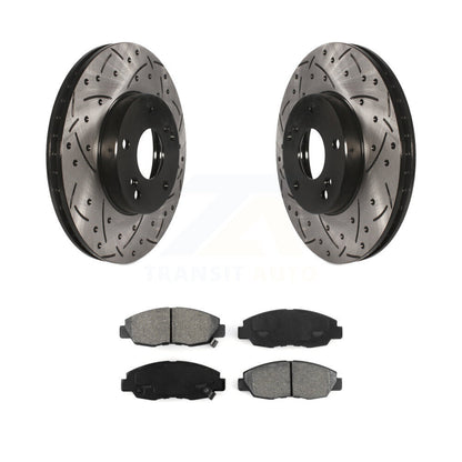 Rotors de frein à disque à fente avant, Kit de plaquettes semi-métalliques pour Honda Civic G 2011