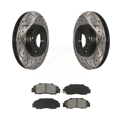 Kit de plaquettes semi-métalliques de Rotor de frein à fente avant percée pour Honda Accord 3.0 98-02